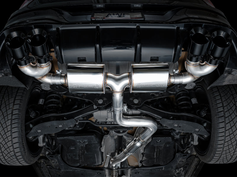 AWE Tuning 3015-43658 AWE MK8 Volkswagen Golf R 3in Touring Edition Quad Exhaust - Diamond Black Tips