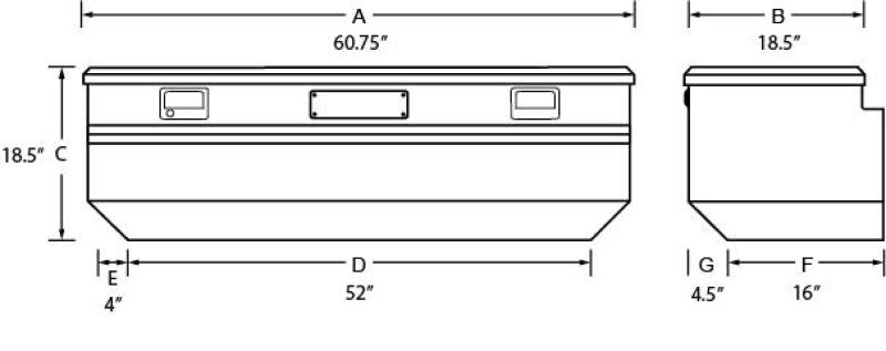 Tradesman 9460T Aluminum Flush Mount Truck Tool Box (60in.) - Brite