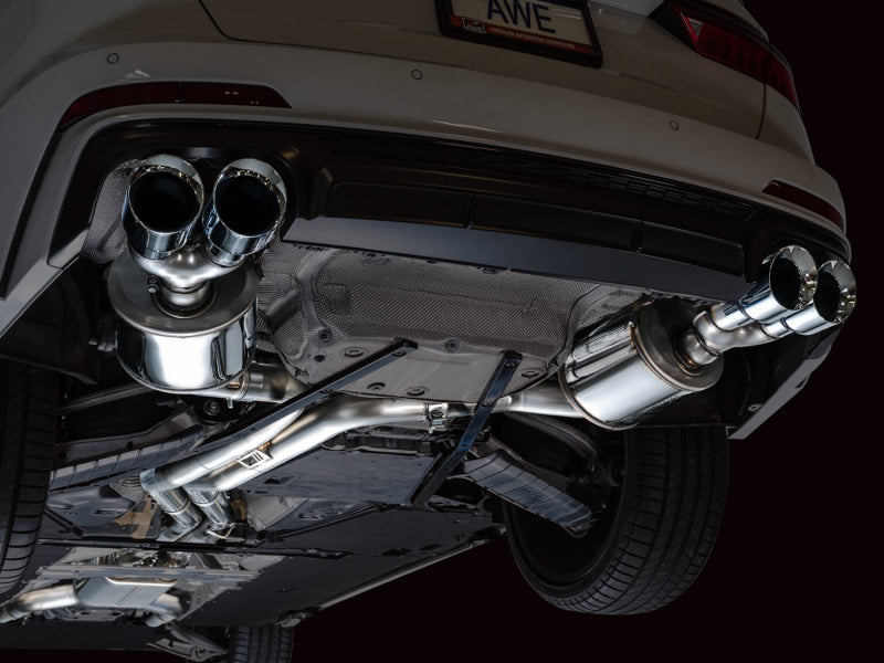 AWE Tuning 3015-42103 19-23 Audi C8 S6/S7 2.9T V6 AWD Touring Edition Exhaust - Chrome Silver Tips
