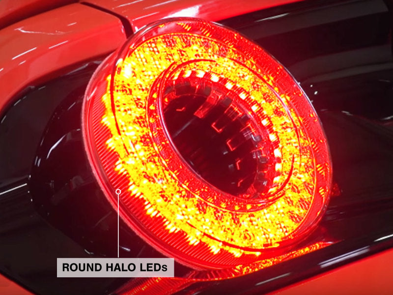 Raxiom 393827 15-22 Ford Mustang Halo LED Tail Lights - Gloss Black Housing (Smoked Lens)