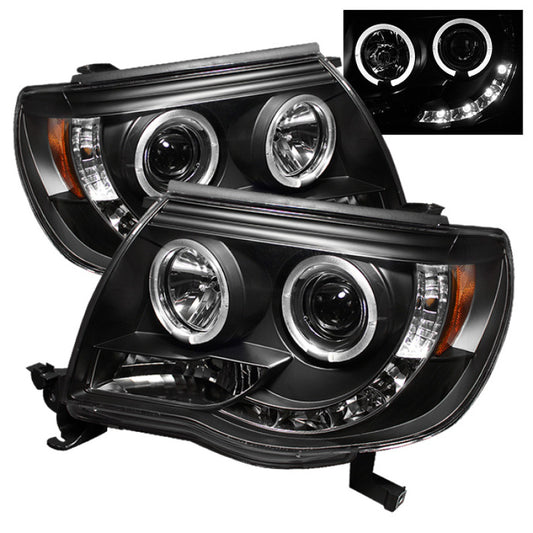 SPYDER 5011916 Spyder Toyota Tacoma 05-11 Projector Headlights LED Halo LED Black High H1 Low H1 PRO-YD-TT05-HL-BK