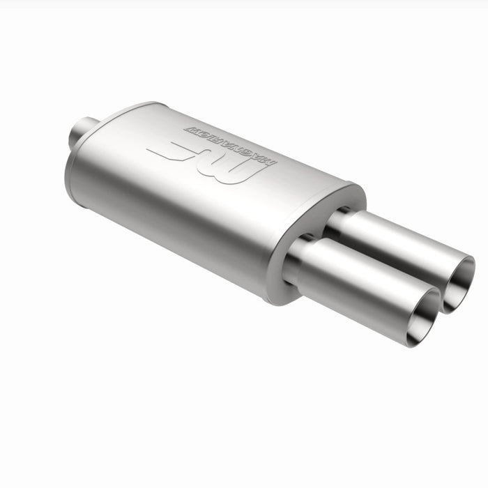 Magnaflow Perf Exhaust MAG14815 Stainless Muffler 2.25in In / Dual 3in Tips Out