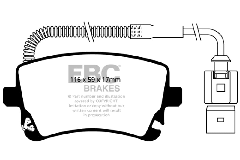 EBC DP41470R 09-11 Audi A6 Quattro 3.0 Supercharged Yellowstuff Rear Brake Pads