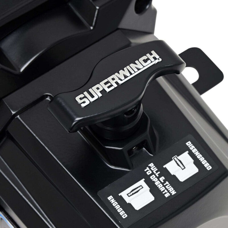 Superwinch 1710204 10000 LBS 12V DC 3/8in x 80ft Synthetic Rope SX10SR Winch - Semi Gloss Black