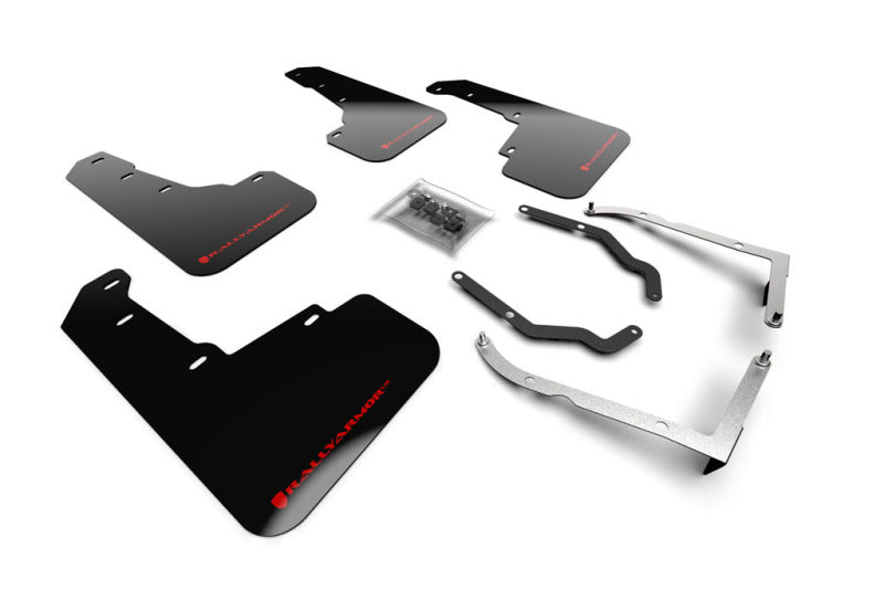 Rally Armor MF46-LTUR-BLK/RD 18-22 Subaru Crosstrek Lift/AT Black UR Mud Flap w/ Red Logo