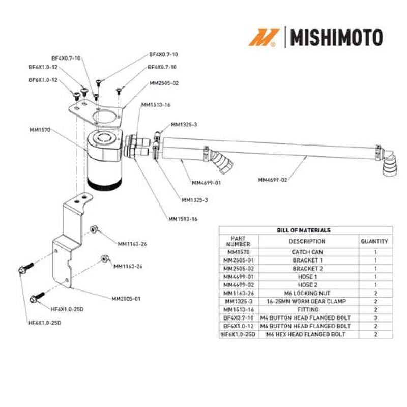 Mishimoto MMBCC-MUS8-24 2024+ Ford Mustang V8 Oil Catch Can - PCV Side