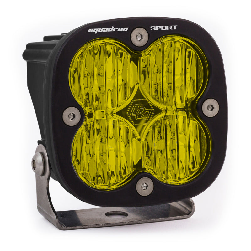 Baja Designs 550015 Squadron Sport Wide Cornering Black LED Light Pod Pattern - Amber