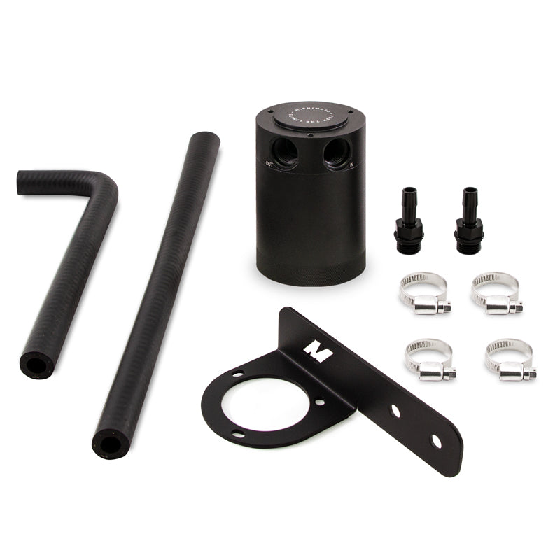 Mishimoto MMBCC-CIV-16PBE 2016+ Honda Civic 1.5L Turbo Baffled Oil Catch Can Kit - Black (PCV Side)