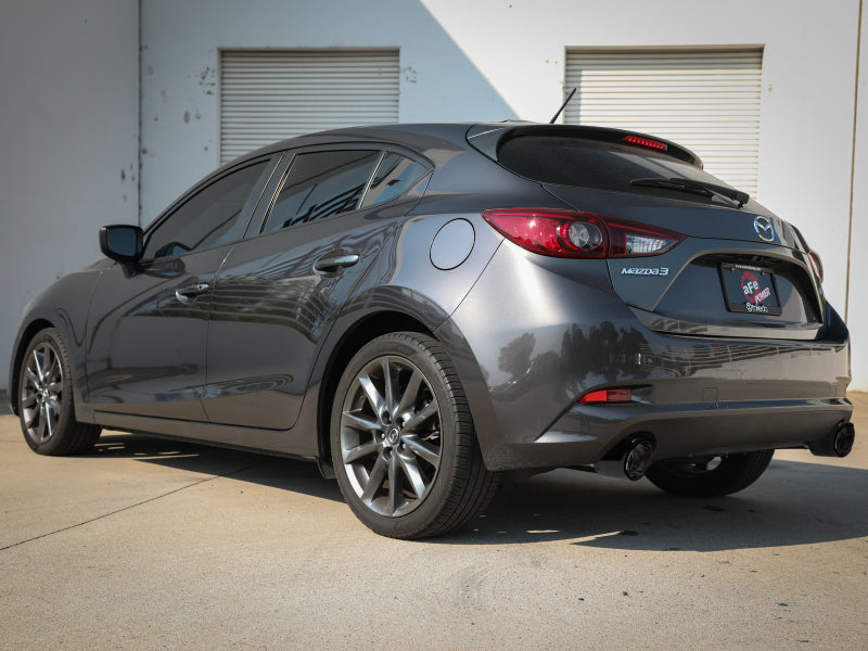 aFe 49-37014-C Takeda 2-1/2in 304 SS Axle-Back Exhaust w/ Carbon Fiber Tips 14-18 Mazda 3 L4 2.0L/2.5L