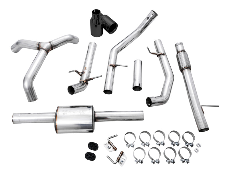 AWE Tuning 3015-33206 4th Gen GM 1500 5.3L 0FG Catback Split Rear Exit (Flat Bumper) - Dual Diamond Tips