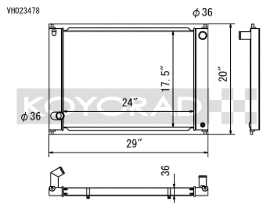 Koyo VH023478 09-17 Nissan 370Z 6MT Radiator (Eliminates AC Condenser)