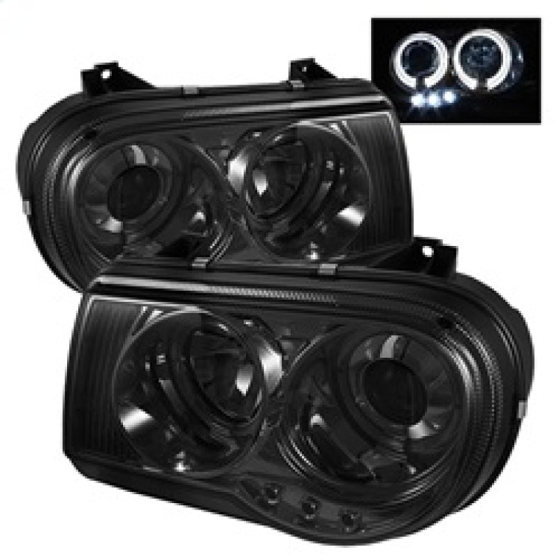 SPYDER 5009159 Spyder Chrysler 300C 05-10 Projector Headlights LED Halo LED Smke (Not Included) PRO-YD-C300C-HL-SM
