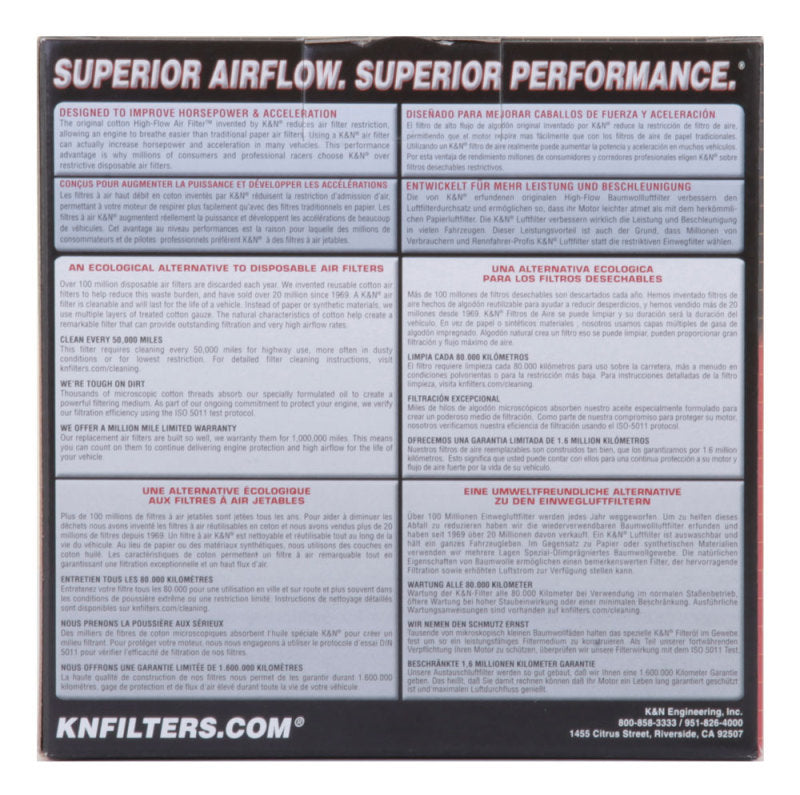 K&N Engineering 56-9327 K&N Custom Racing Assembly - Round Tapered - Red 1.656in Neck Flange - 2.25in Over Height
