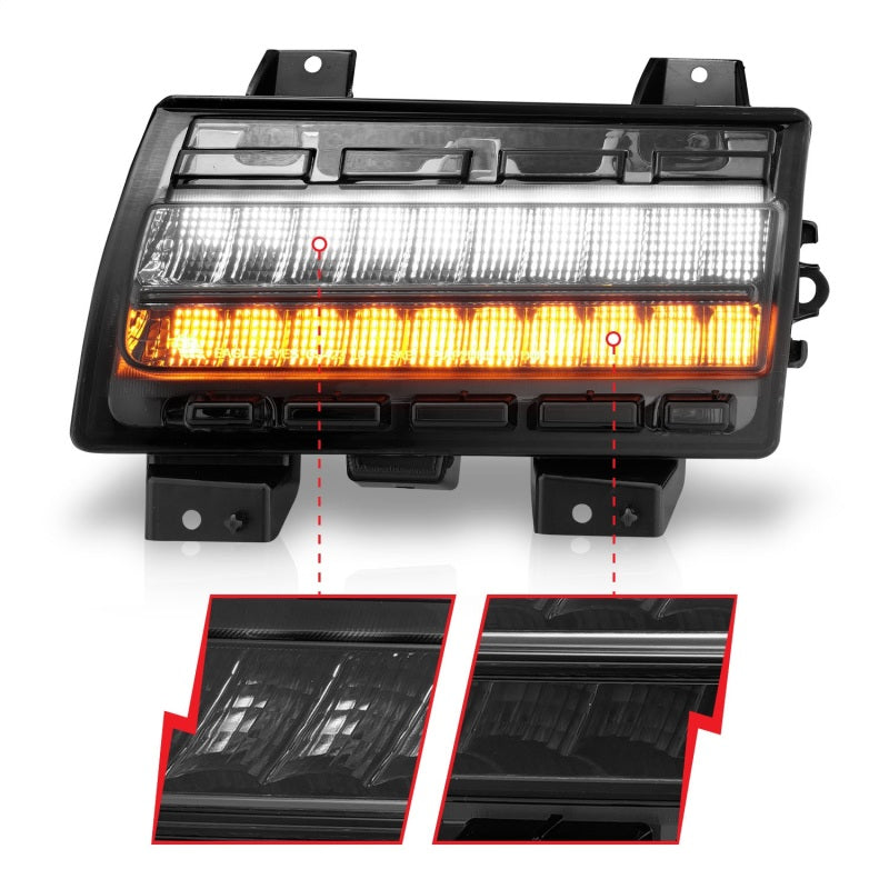 ANZO 511088 Wrangler 18-21/Gladiator 20+ LED Side Marker Lights Smoke w Sequential Signal
