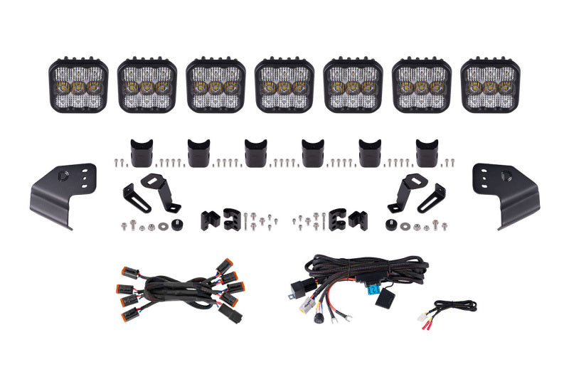Diode Dynamics DD7264 Bronco SS5 Pro CrossLink Windshield - White Combo Lightbar Kit