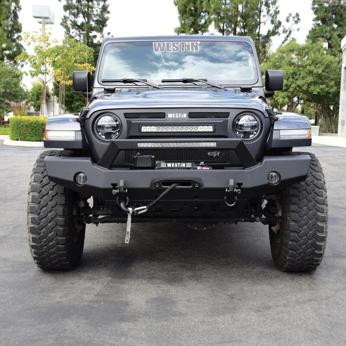 Westin 59-80125 18-20 Jeep Wrangler WJ2 Full Width Front Bumper w/LED Light Bar Mount Textured Black