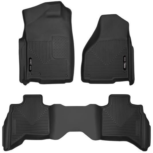 Husky Liners 53628 10-18 Dodge RAM 1500 Quad Cab X-Act Contour Front & Second Seat Floor Liners - Black