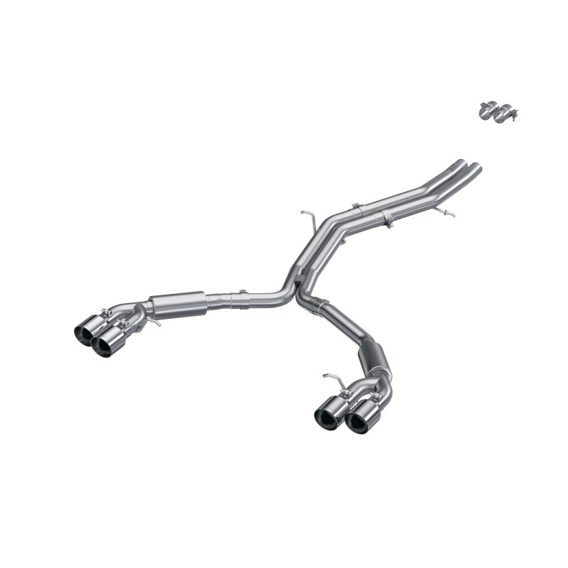MBRP S4607304 18-21 Audi S5 Coupe/S4 Sedan T304 SS 2.5in Cat-Back Quad Rear Exit Exhaust - SS Tips