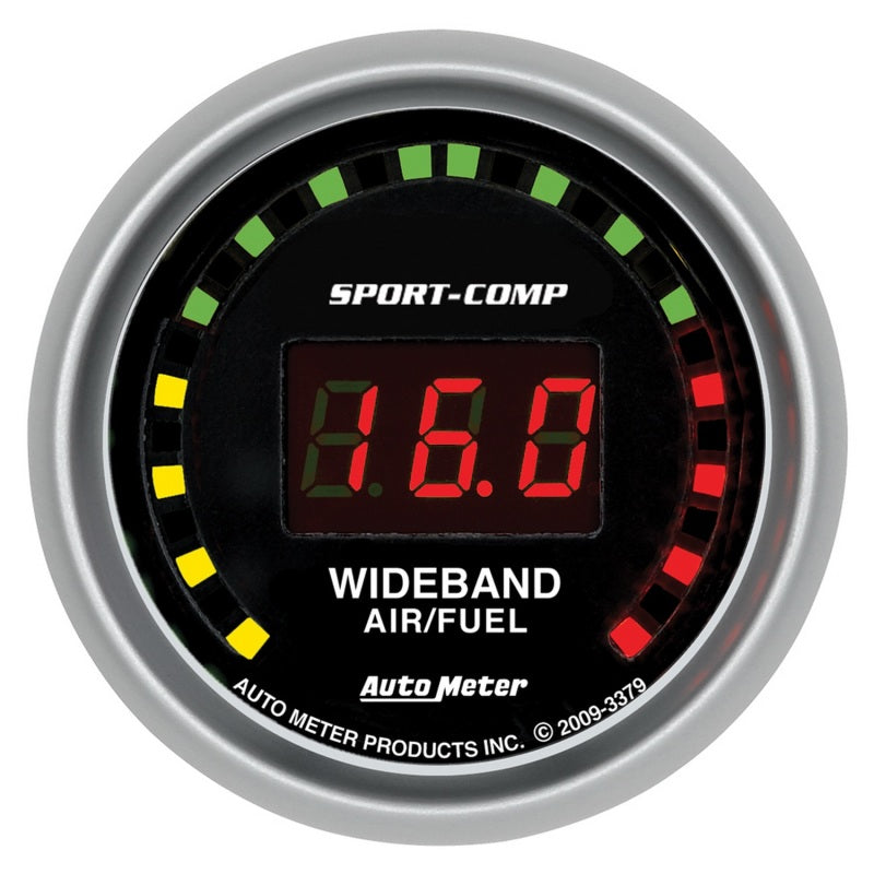 AutoMeter 3379 Autometer Sport-Comp 52mm Digital Wideband Air/Fuel Ratio Street Gauge