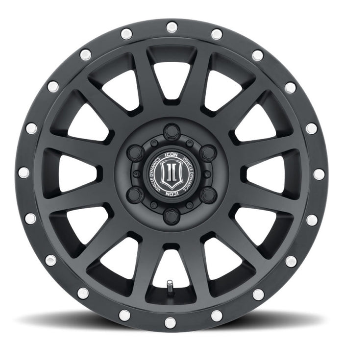 ICON 2017858347SB Compression 17x8.5 6x5.5 0mm Offset 4.75in BS 106.1mm Bore Satin Black Wheel