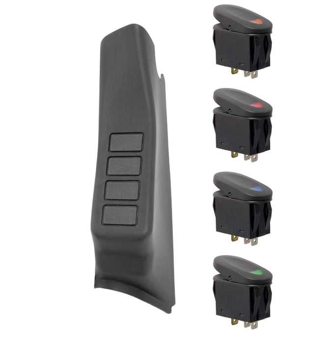 Rugged Ridge 17235.86 A-Pillar Switch Pod Kit Black LHD 07-10 (JK)