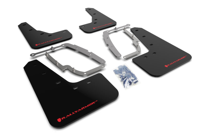 Rally Armor MF62-UR-BLK/RD 17-23 Tesla Model 3 Black UR Mud Flap w/Red Logo