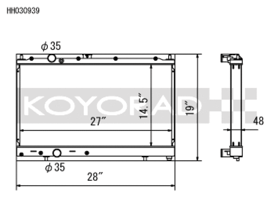 Koyo HH030939 97-00 Mitsubishi Evolution 4/5/6 Turbo (MT) Radiator *For use with 03-07 Evo Fan Shroud ONLY*