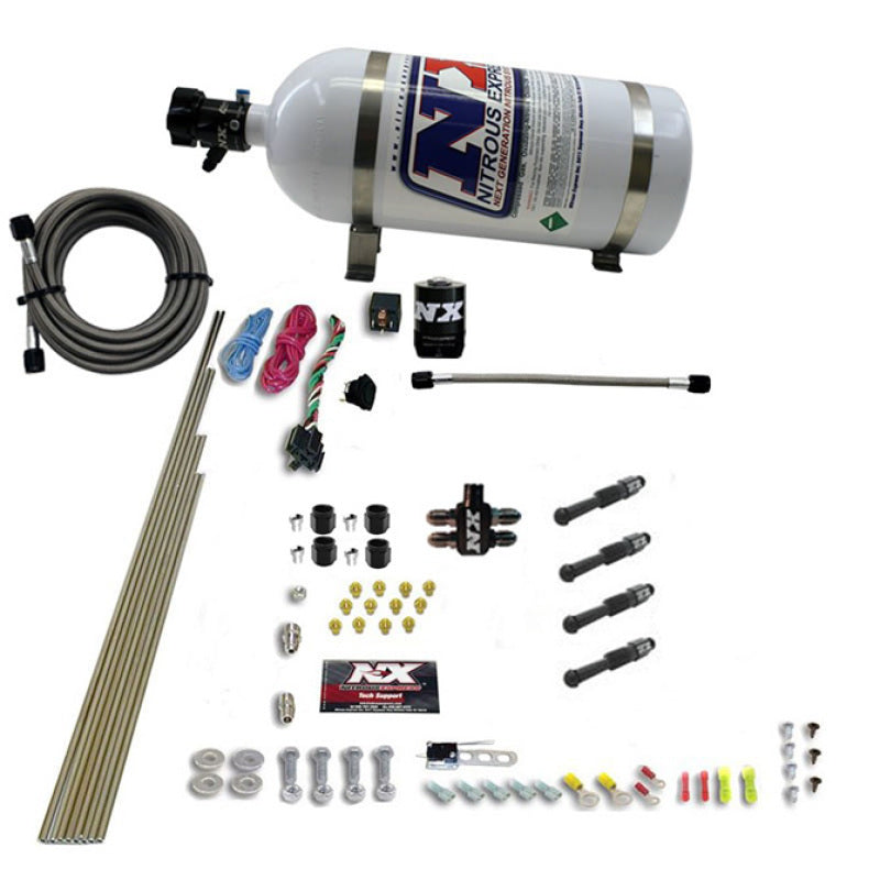 Nitrous Express 93046-10 Dry Direct Port Nitrous Kit 4 Cyl w/10lb Bottle