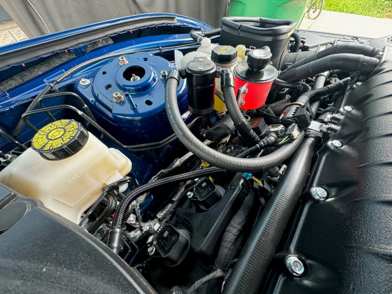 J&L 3092D-B 24+ Ford Mustang 5.0L (w/ Whipple Supercharger) Oil Separator - 3.0 CCV Side Black Anodized