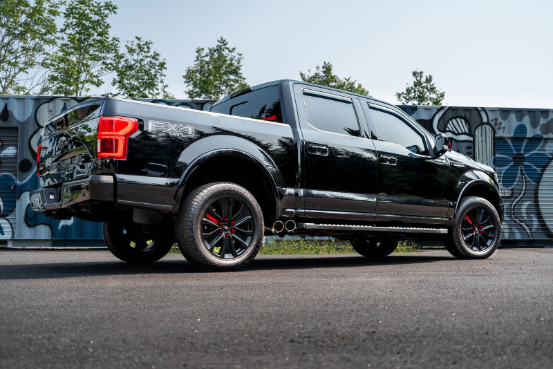 MBRP S5262BLK 15-20 Ford F150 Pre-Axle 4in OD Tips Dual Outlet 3in Black Coated Cat Back Exhaust