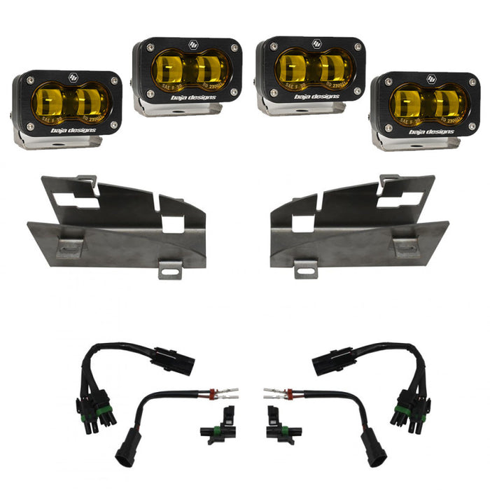 Baja Designs 448169 19-22 Dodge RAM 1500 Rebel / 21-22 1500 TRX S2 SAE Dual Fog Pocket Light Kit - Amber