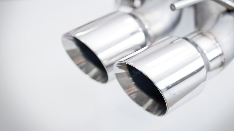 Stainless Works CTSV16MKS-PC 2016-18 Cadillac CTS-V Sedan Axleback System Dual-Mode Turbo Mufflers 4in Tips