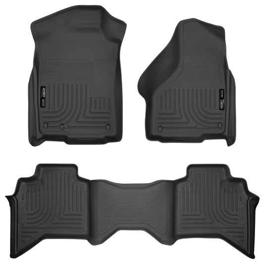 Husky Liners 98031 03-08 Dodge RAM 1500/2500/3500 Quad Cab WeatherBeater Combo Black Floor Liners
