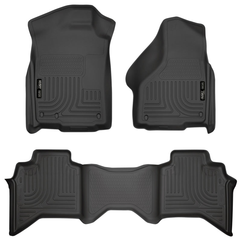 Husky Liners 98031 03-08 Dodge RAM 1500/2500/3500 Quad Cab WeatherBeater Combo Black Floor Liners