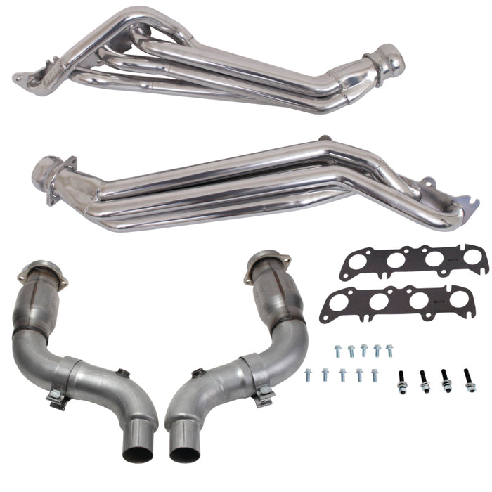 BBK 16336 15-23 Ford Mustang GT 1-3/4 Long Tube Headers w/High Flow Catted Mid Pipe (Silver Ceramic)