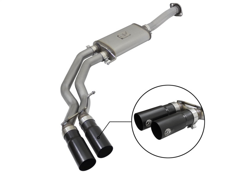 aFe 49-43081-B Rebel Exhausts 3in SS Cat-Back 15-16 Ford F-150 EcoBoost V6 2.7/3.5L V8 5.0L w/ Black Tips