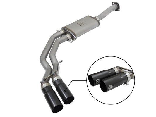 aFe 49-43081-B Rebel Exhausts 3in SS Cat-Back 15-16 Ford F-150 EcoBoost V6 2.7/3.5L V8 5.0L w/ Black Tips