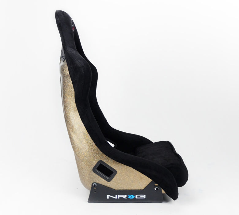 NRG FRP-302BK-ULTRA FRP Bucket Seat ULTRA Edition - Large (Black Alcantara/Gold Glitter Back)