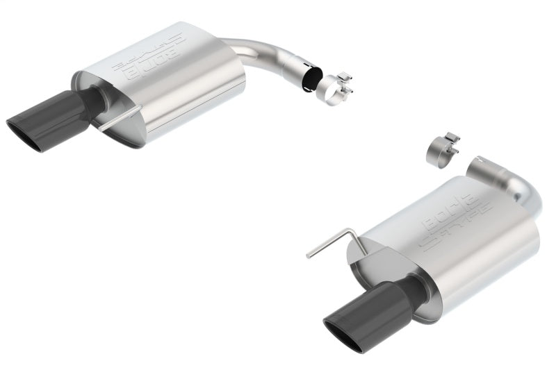 Borla 11887BC S-Type Rear Section 15-17 Ford Mustang GT 5.0L V8 MT/AT 2.5in pipe 4in tip (Black Chrome)