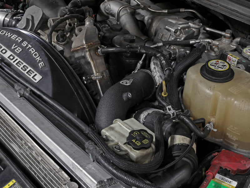 aFe 46-20079-B 08-10 Ford Trucks V8-6.4L (td) BladeRunner 3 IN Aluminum Hot Charge Pipe - Black