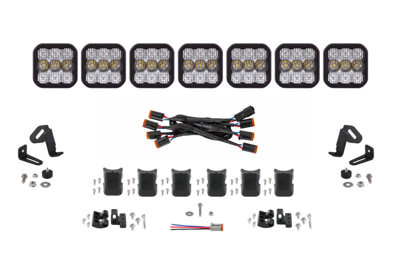 Diode Dynamics DD6800 SS5 Sport Universal CrossLink 7-Pod Lightbar - White Combo