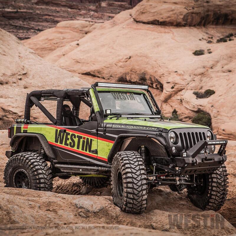 Westin 42-6005 /Snyper 07-17 Jeep Wrangler Triple Tube Rock Rail Steps - Textured Black