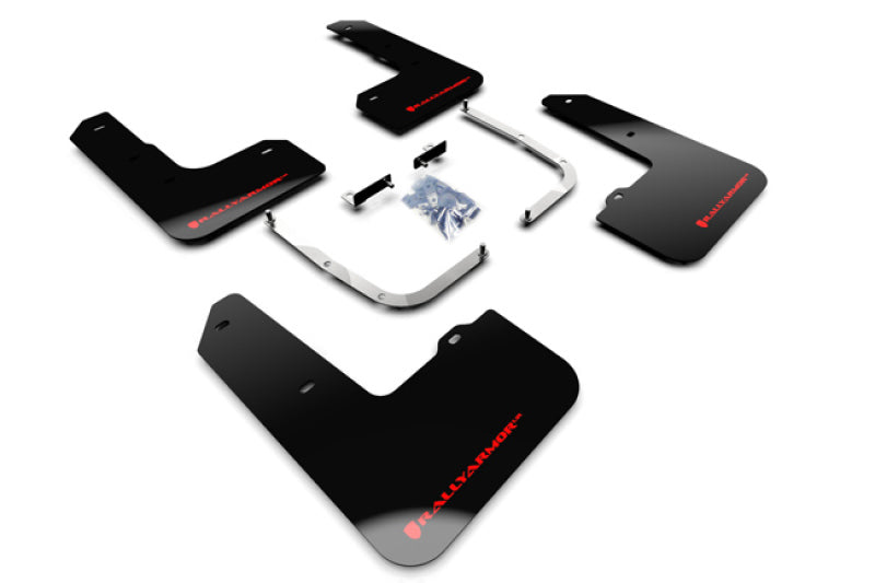 Rally Armor MF57-UR-BLK/RD 19-22 Hyundai Veloster N Black UR Mud Flap w/ Red Logo