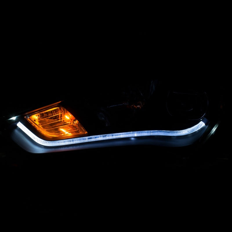 ANZO 121511 2013-2015 Hyundai Genesis Projector Headlights w/ Plank Style Design Black (HID Compatible)