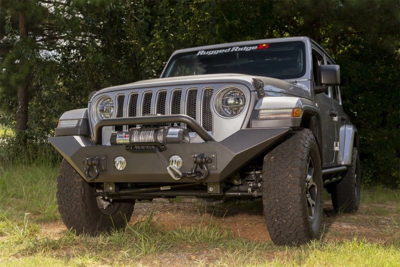 Rugged Ridge 11548.41 Spartan Front Bumper HCE W/Overrider 18-20 Jeep Wrangler JL/JT