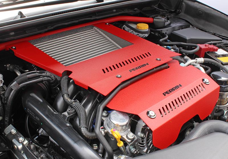 Perrin Performance PSP-ENG-165RD PERRIN 15-21 Subaru WRX Engine Cover Kit (Intercooler & Pulley Covers Incl.) - Red