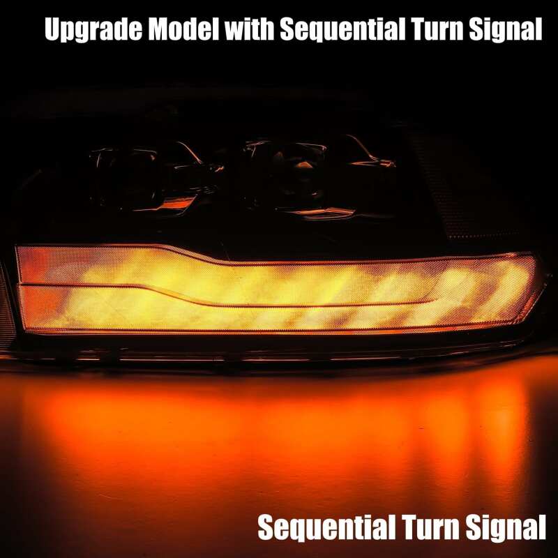 AlphaRex 880597 09-18 Dodge RAM 1500HD PRO-Series Projector Headlights Plank Style Black w/Seq Signal/DRL