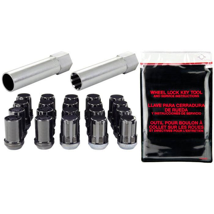 McGard 65557BK SplineDrive Tuner 5 Lug Install Kit w/Locks & Tool (Cone) M12X1.5 / 13/16 Hex - Blk