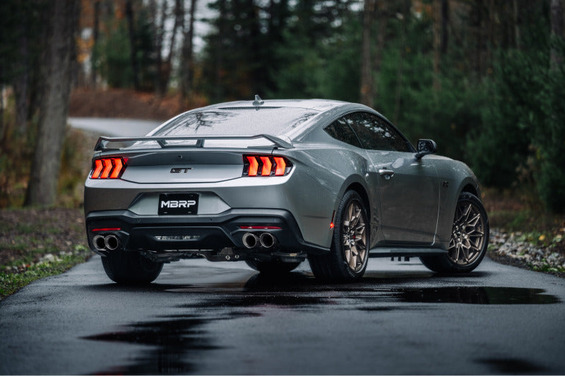 MBRP S7282BLK 2024+ Ford Mustang 5.0L Blk Alum. SS 3in Cat-Back Exhaust w/ Quad Blk Tips (Valve Delete)