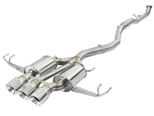 aFe 49-36623-P Takeda 3in 304 SS Cat-Back Exhaust w/ Tri-Polished Tips 17-18 Honda Civic Type R L4 2.0L (t)